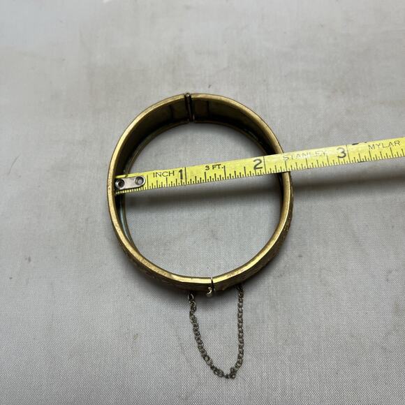 Victorian Edwardian Vintage Gold Tone Bangle Bracelet - Picture 5 of 5